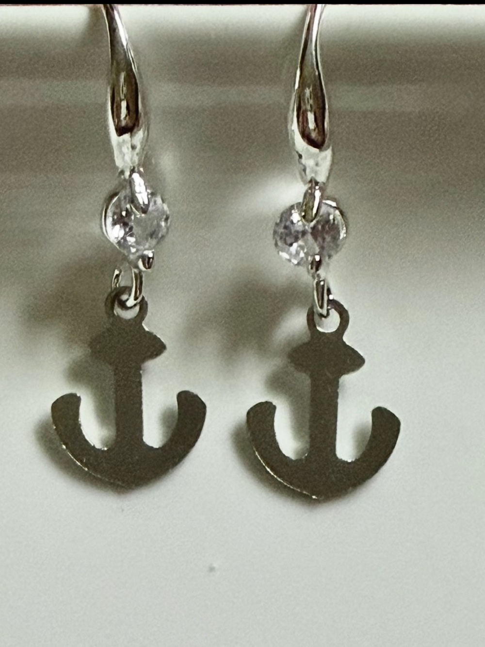Stainless Steel Silver Anchor Dangle Earrings - Nautical Charm